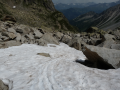 unique névé en descente sur Chapex