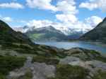 Arrivée sur le barrage d'Emosson et la Gueulaz avec une petite vue sur le lac.