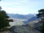 Depuis la Tête des Crêtes : vue sur la vallée du Rhône direction Martigny