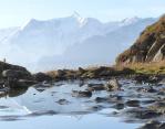 Réflexions montagne et boue