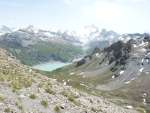 Vue sur le lac de Moiry depuis le le Sex de Marinda