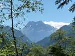 Vue durant la montée à Finhaut (Aiguilles du Belvédère, Chamois, Mesure)