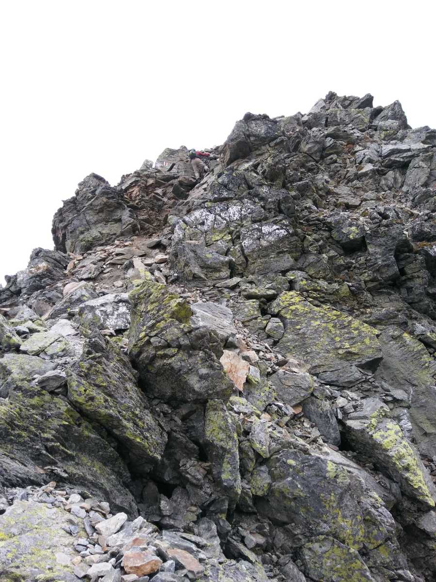 Descente difficile coéquipier en haut au centre 